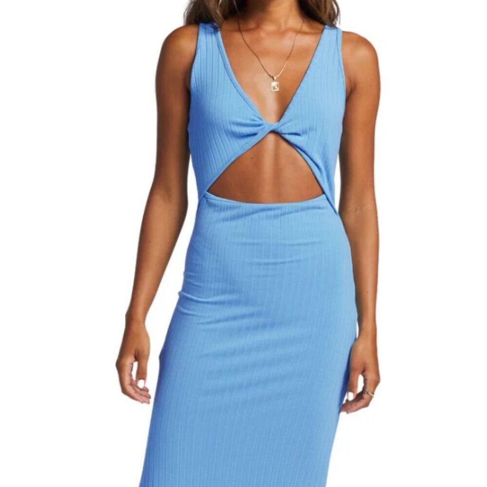 Billabong Take A Look Rib Knit Dress - Blue Daze - Large